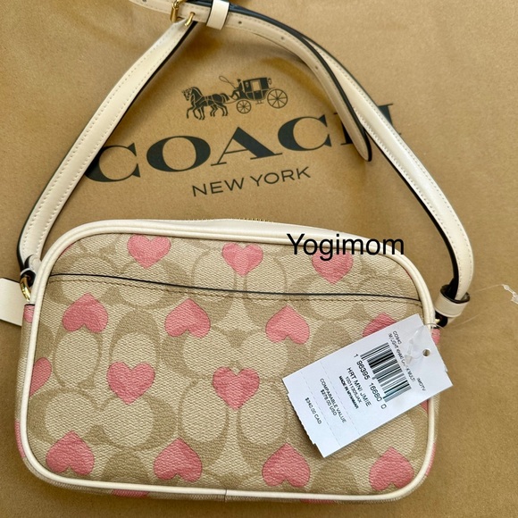 NWT Coach Mini Jamie Camera Bag In Signature Canvas With Heart Print CO940 - Picture 11 of 13